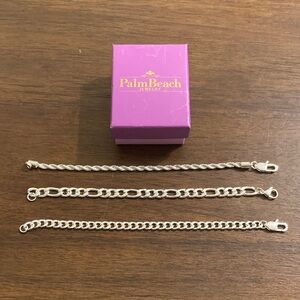PalmBeach Jewelry Silver Bracelets Set